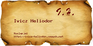 Ivicz Heliodor névjegykártya